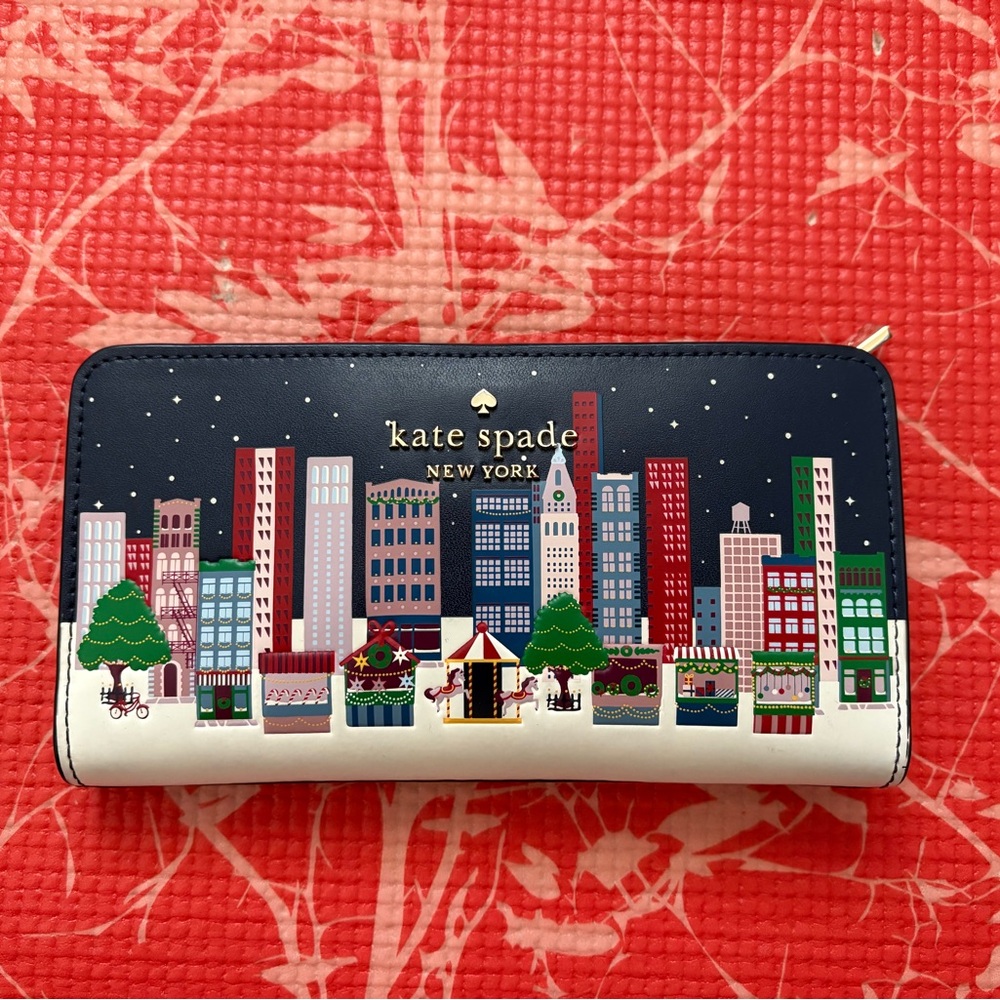 Kate Spade New York Cityscape at Wintertime Zip Wallet